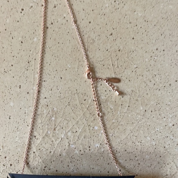 Genuine cubic zirconia teardrop earring and necklace set rose, gold, worn once - Picture 2 of 3